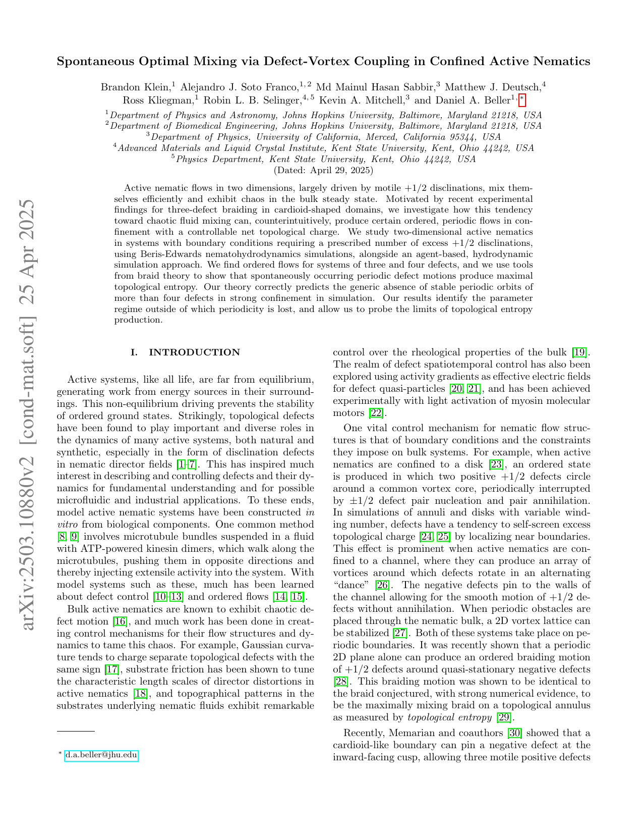 First page of Chaos-generating periodic orbits of topological defects in confined active nematics